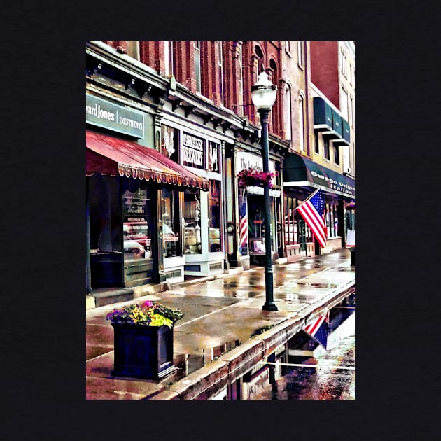 Owego NY - American Flag and Reflections by SusanSavad